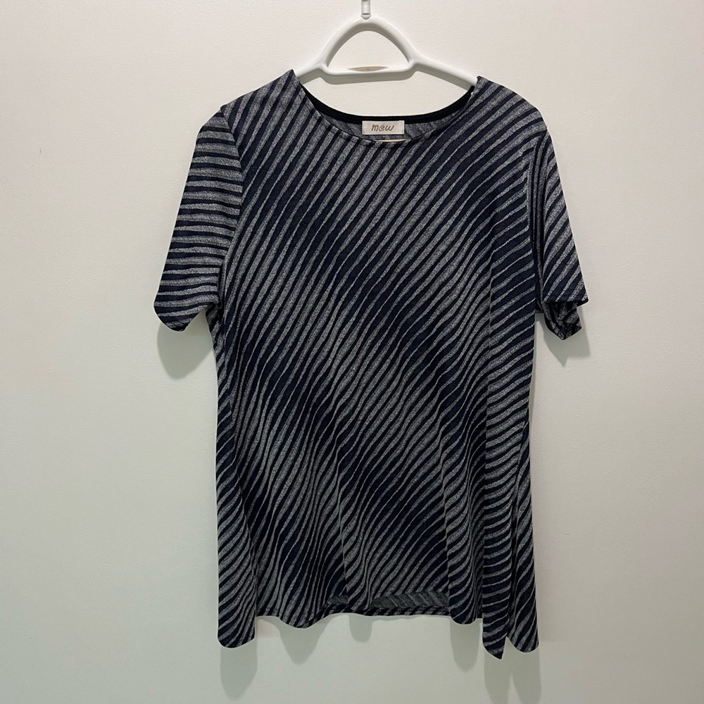 2/$20 - Grey & Blue Striped Tunic / Jumper / fall weight